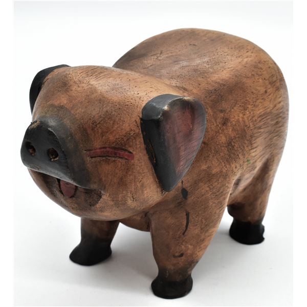 Pig Wooden and Hand Carved