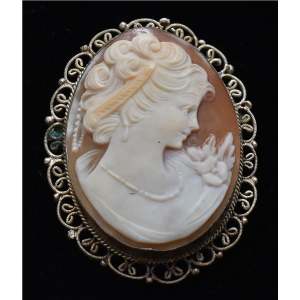 Vintage Cameo Pin from Estate