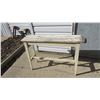 Image 2 : (2) Wood benches 36W 8.5D 26.5H + 48W 11D 15.5T