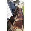 Image 13 : (6) Antique chairs with leather backs + seat - mold on chairs (horsehair stuffed seats)