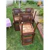 Image 1 : (6) Antique chairs with leather backs + seat - mold on chairs (horsehair stuffed seats)