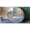 Image 1 : Round wood backed hanging mirror - 28" diameter