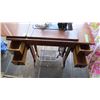 Image 5 : Singer Treadle sewing machine with electric light (water damaged to bottom of table) on casters