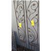 Image 2 : (2) Wrought Iron Trellis - sturdy construction - 88H 9W (at bottom) 12W (at top) - holes in top for 