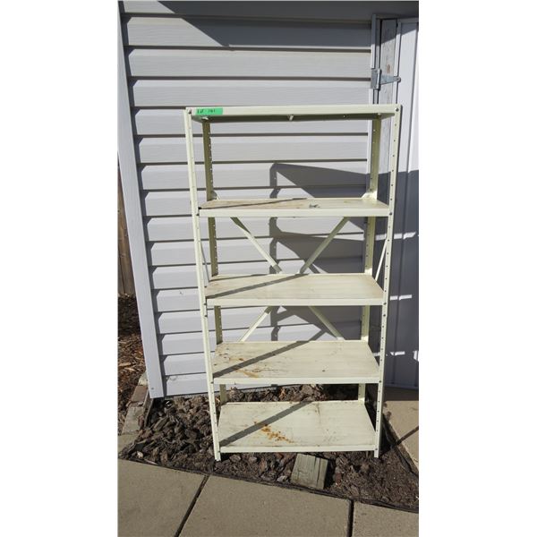 Metal shelving unit - 30x13x59 - some rust