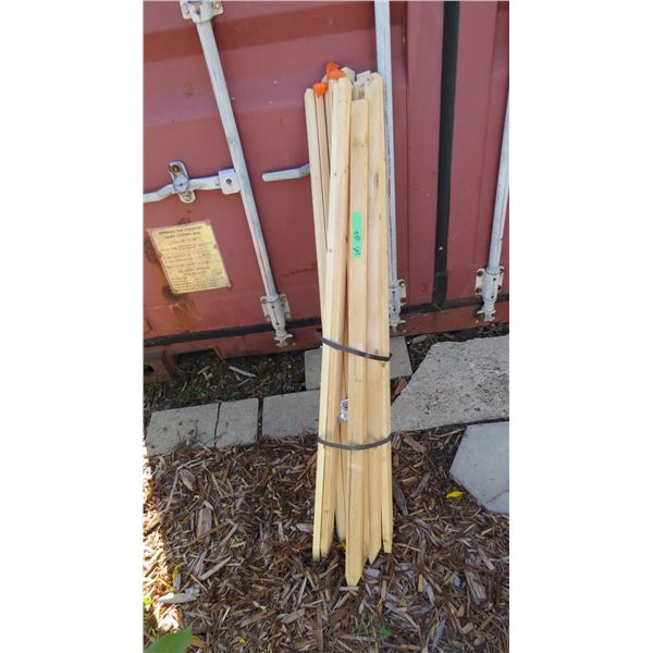 (16) Wooden garden stakes - 48" long x 1.5"W x 3/4" thick