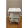 Image 1 : Lightweight metal wheeled cart - 20x15x36 (with wheat design on top) some scuffs, moves freely