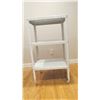 Image 2 : Lightweight metal wheeled cart - 20x15x36 (with wheat design on top) some scuffs, moves freely