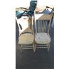 Image 1 : (2) Chairs - Sturdy wood - needs repair on back panel of one
