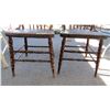 Image 4 : (2) Sturdy Wooden chairs - bubbling varnish