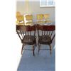 Image 5 : (2) Sturdy Wooden chairs - bubbling varnish