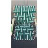 Image 2 : (2) Folding lawn chairs - plastic arms decent shape, webbing good, extra package of webbing - folds/