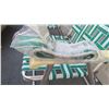 Image 3 : (2) Folding lawn chairs - plastic arms decent shape, webbing good, extra package of webbing - folds/