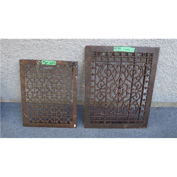 (2) Cast iron grates - 13.5x16.5 + 16x20