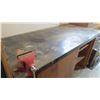 Image 3 : Work bench with attached vise (sliding doors + shelving) on casters - 60x30x39