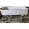 Image 1 : Wooden mail wagon on steel wheels - 40x24x26 with 39" handle (does have rod to attach handle to)