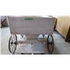 Image 3 : Wooden mail wagon on steel wheels - 40x24x26 with 39" handle (does have rod to attach handle to)