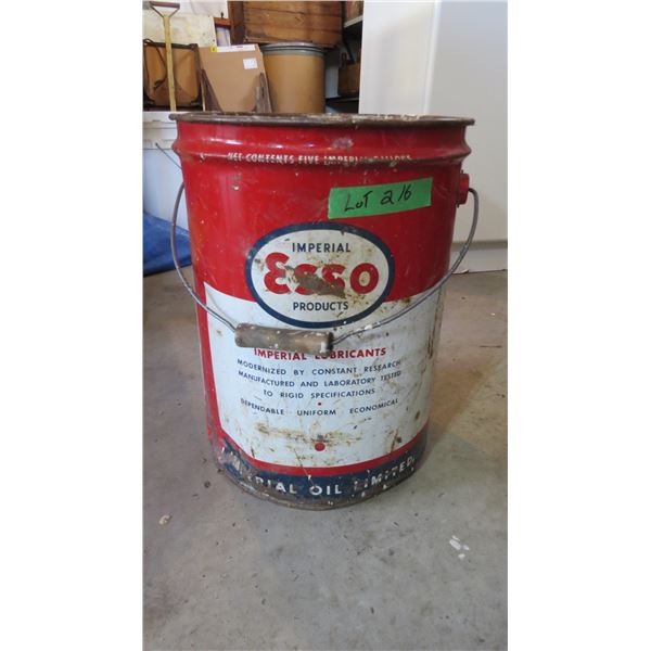 5 gallon Esso pail (with contents)