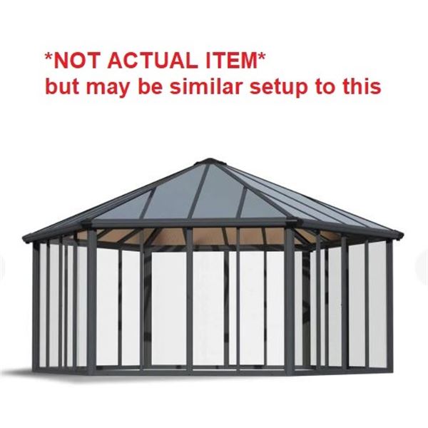 Gazebo Solarium - was never assembled - 12 accordion screen panels, 9 privacy panels, 10 corrugated 