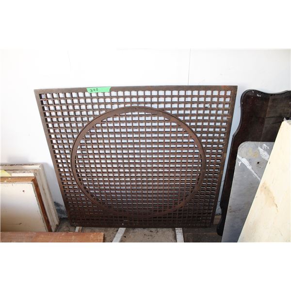 Large iron grate - removable center - 37x37x1