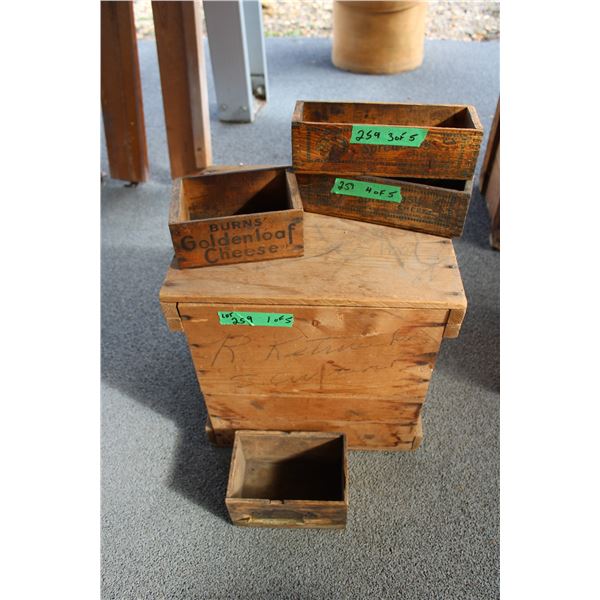 Cheese crates, wood storage crate - 14.5x12x14