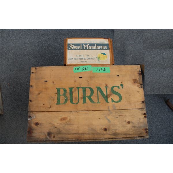 (2) Burns Lard crate (17x15x11) + Japan Sweet Mandarins crate (12x9x6)