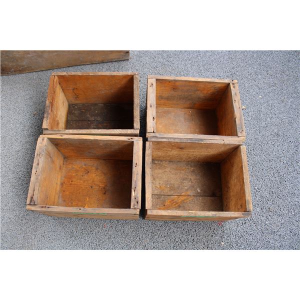 (4) small wooden crates - 9x7x6