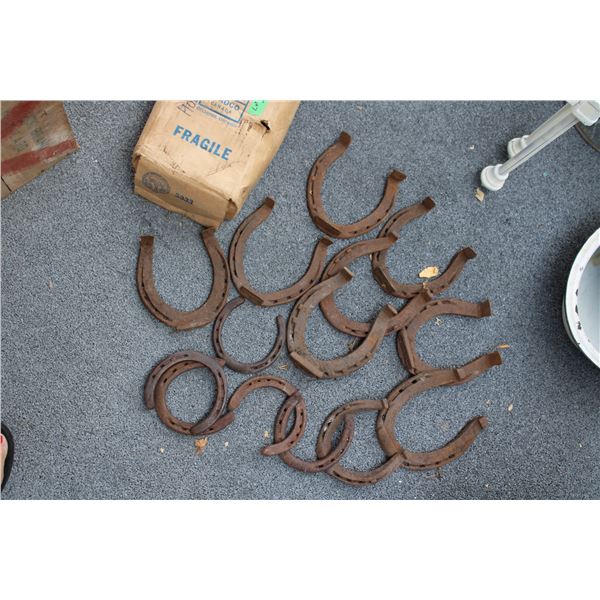 (14) Antique Horseshoes - (8) large + (4) small