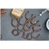 Image 1 : (14) Antique Horseshoes - (8) large + (4) small