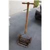 Image 1 : Taylor Forbes antique push mower with wood roller + steel wheels (spins well)