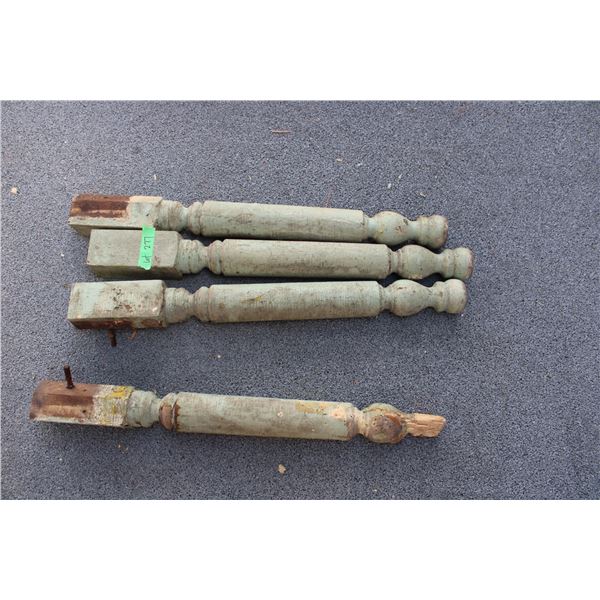 (4) Table legs - one is damaged - 28" long - 2.75x2.75