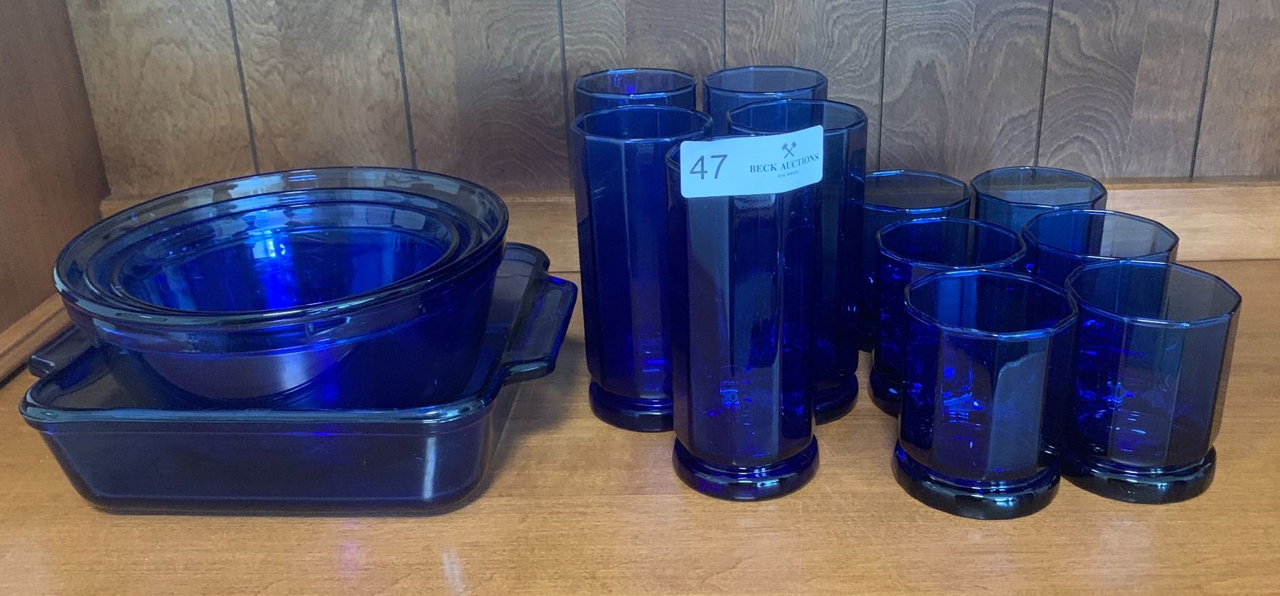 Set of Collectible Blue Glass Ware