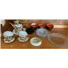 Image 1 : Asian Theme Dishes China Teacups With Teapot and Glass Serving Plates