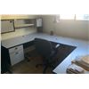 Image 1 : L-Shaped Three Segment Desk Plus a Rolling Chair Two 67" Segments