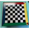 Image 2 : Really Unique Vintage Gaming Table for Checkers or Chess on Wheels 31" Long x 31" Wide 13" Tall