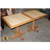 Image 1 : LOT OF 2 WOODEN SQUARE RESTAURANT TABLE 30" X 30"