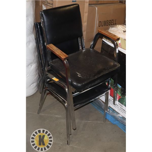 LOT OF 3 BLACK COVER CHAIRS