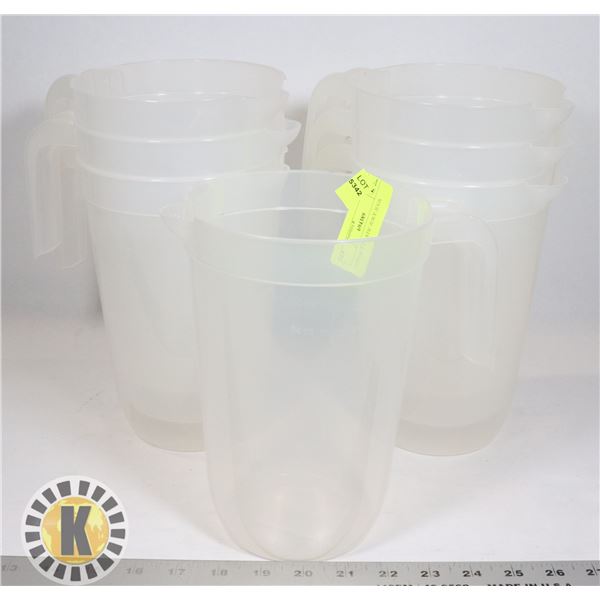 LOT OF 7 PLASTIC JUICE JUGS