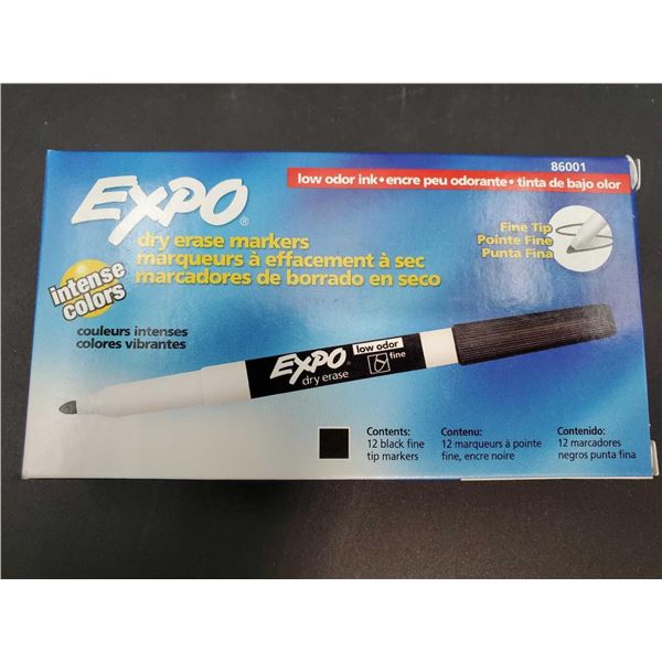 Expo Dry Erase Markers -Black Fine Tip (12ct)