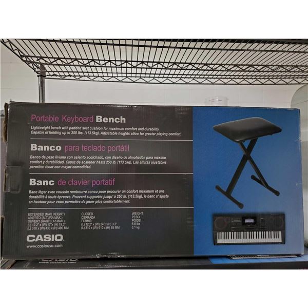 Casio Portable Keyboard Bench - OPEN BOX - SOLD AS IS