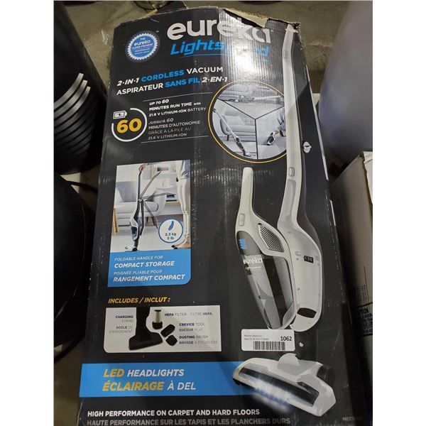 Eurika Lightspeed Stick Vac - UNTESTED- OPEN/OUT OF BOX - SOLD AS IS