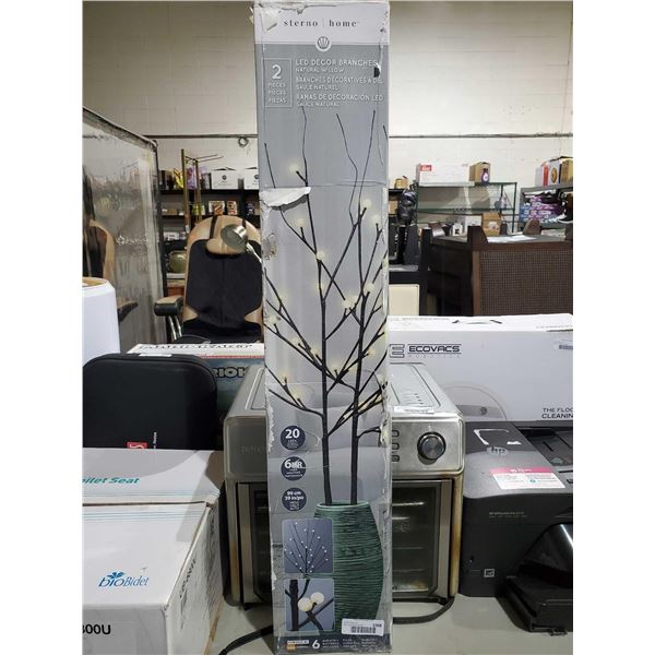 Sterno Home 2 Pc LED Decor Branches - UNTESTED- OPEN/OUT OF BOX - SOLD AS IS