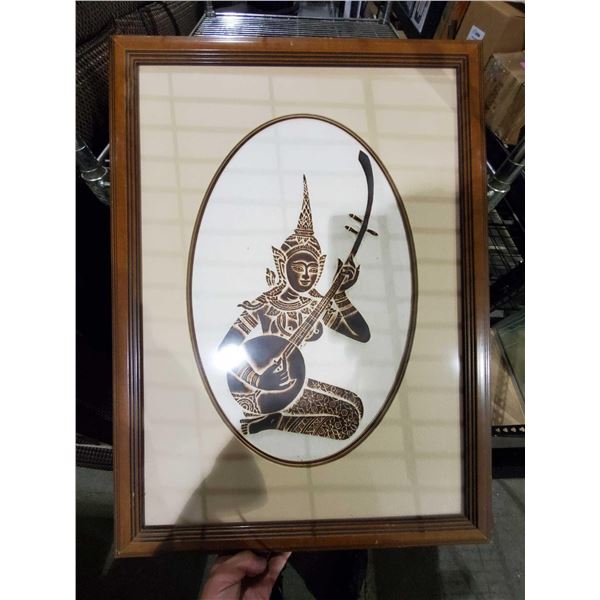 Vintage Traditional Thai Woman MusicianÂ Walsh Galleries,Â Â Framed Art - Â OPEN/OUT OF BOX - SOLD A