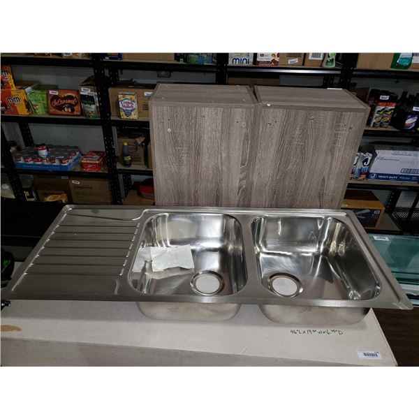 New Stainless Steel Dual Scrub Sink with Built in WashboardÂ 