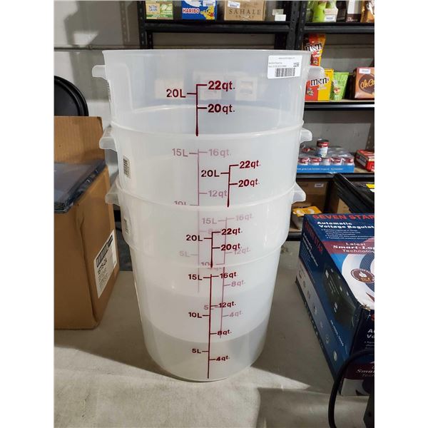 Lot of 3 - 22 Qt Measuring BucketsÂ 