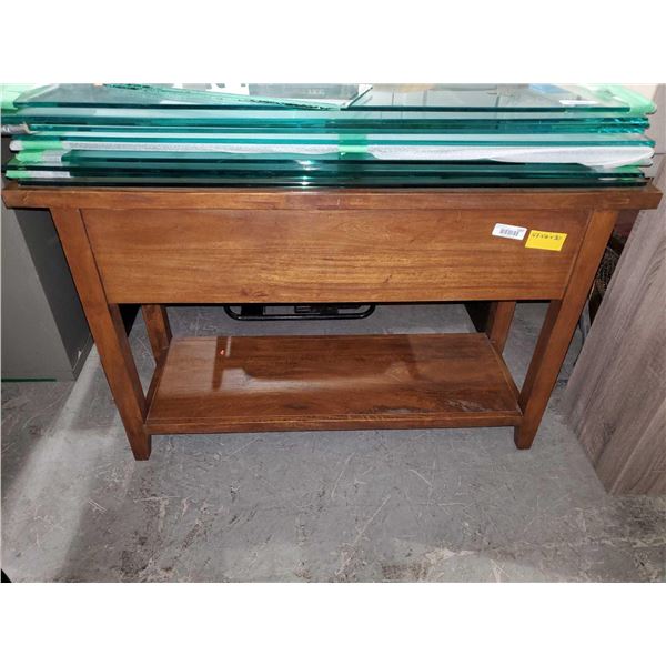 Wooden Display Table with lower ShelfÂ  - OPEN/OUT OF BOX - SOLD AS IS
