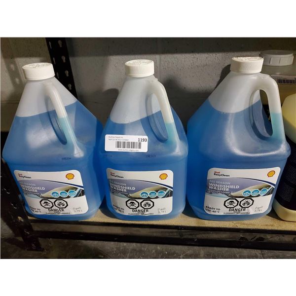 Lot of 3 Shell Easy Clean All Season Windshield Fluid 3X3.78L