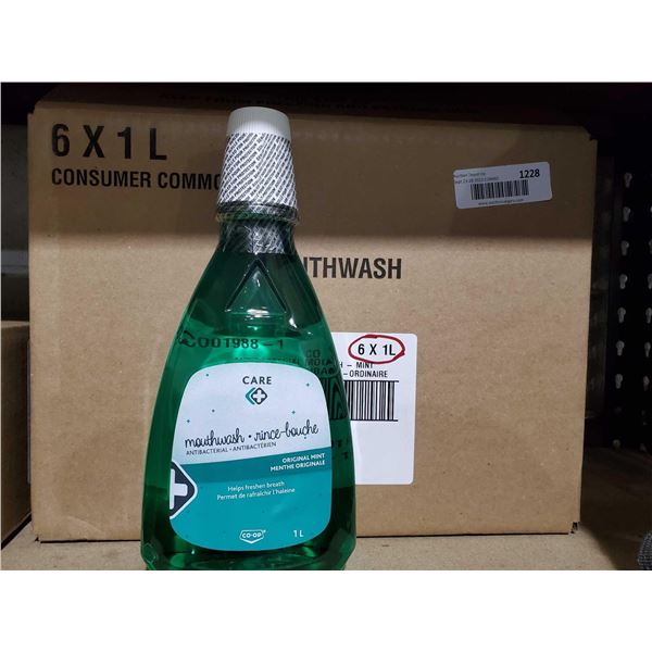 Care Mouthwash Antibacterial-Original Mint (6 x 1L)