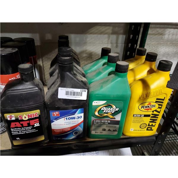 Lot of 10 Assorted Motor Oil  Transmission FluidÂ 