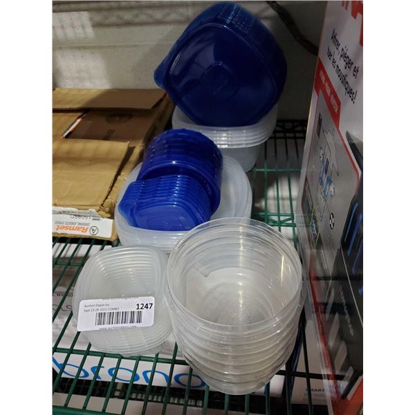 Assorted Lot of Ziplock Food Storage Containers with Lids -OPEN/OUT OF BOX - SOLD AS IS